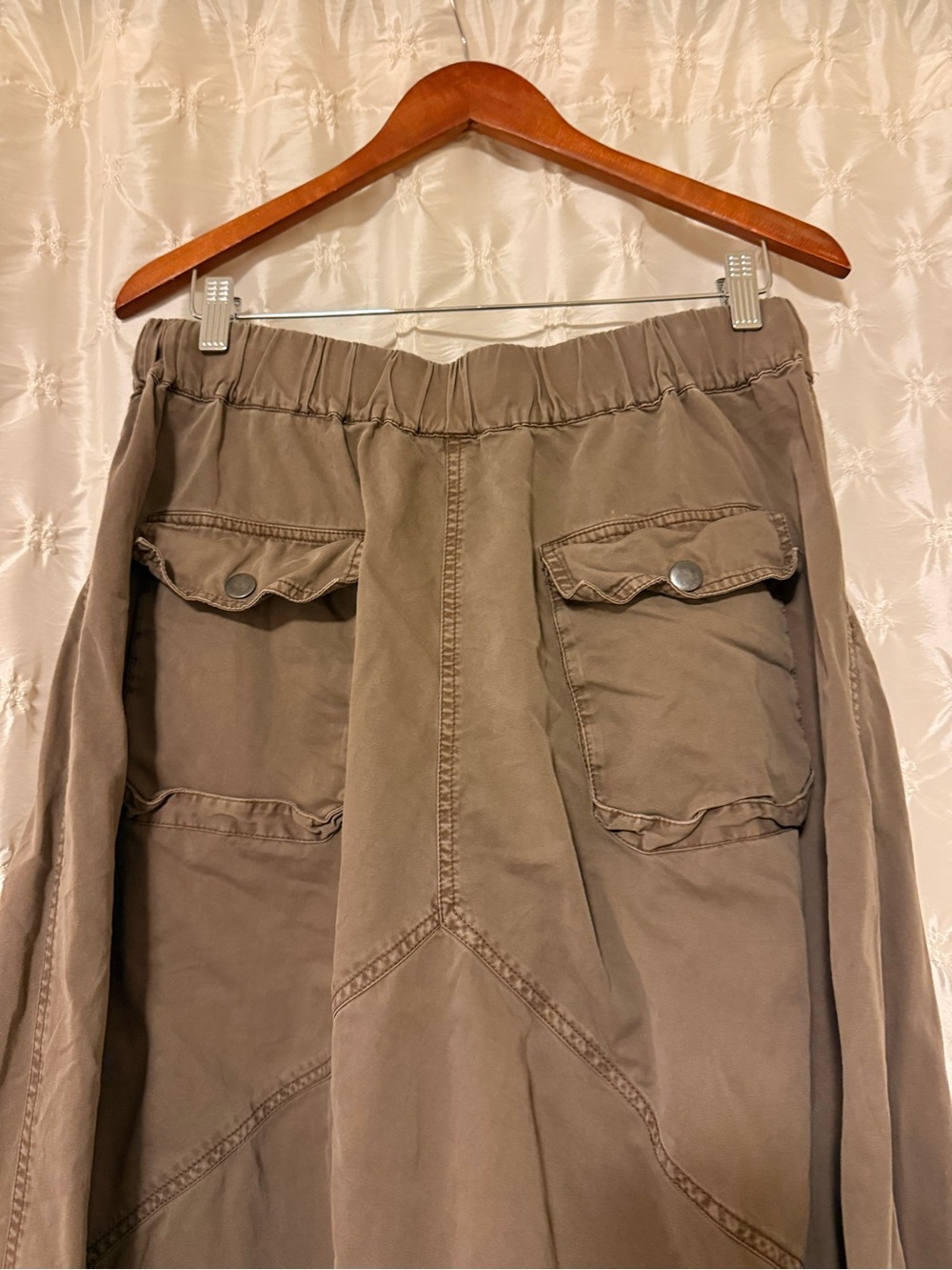Free People Willow Poplin Midi Maxi Skirt Brown Utility Boho Parachute - Picture 8 of 14